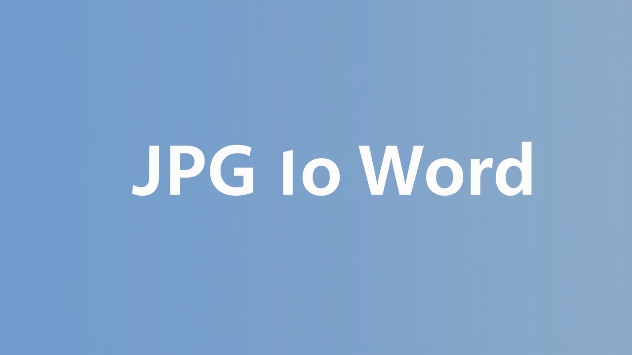 Convert JPG to Word Instantly: Free Online Tool for Editable Documents