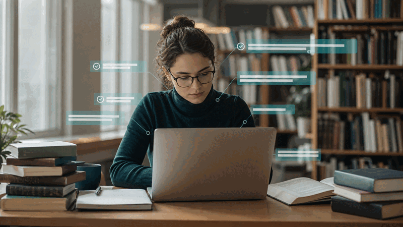 A student formatting a reference title in APA style