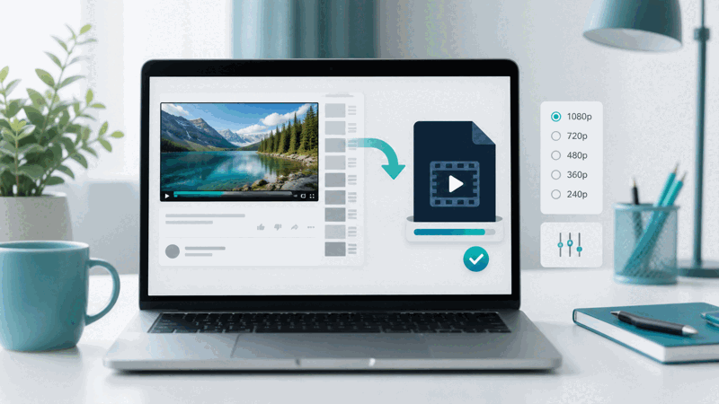 Person saving a video for offline access