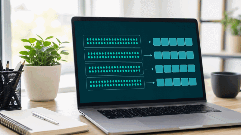 Programmer converting binary data to compact hex