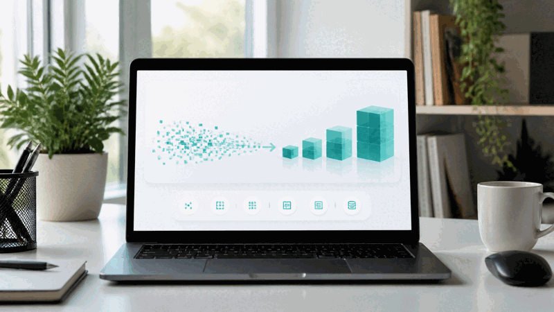 Person converting file sizes to check storage