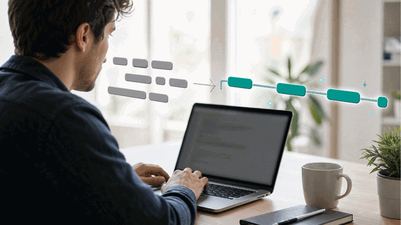 A programmer naming a variable in camelCase