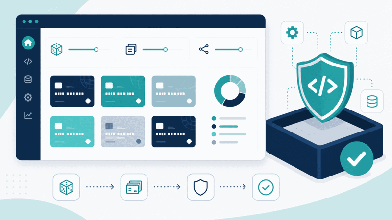 Credit card generator creating fake Luhn-valid test numbers for QA