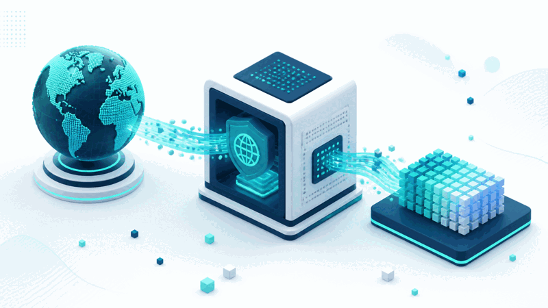 A domain name resolved to its IP address
