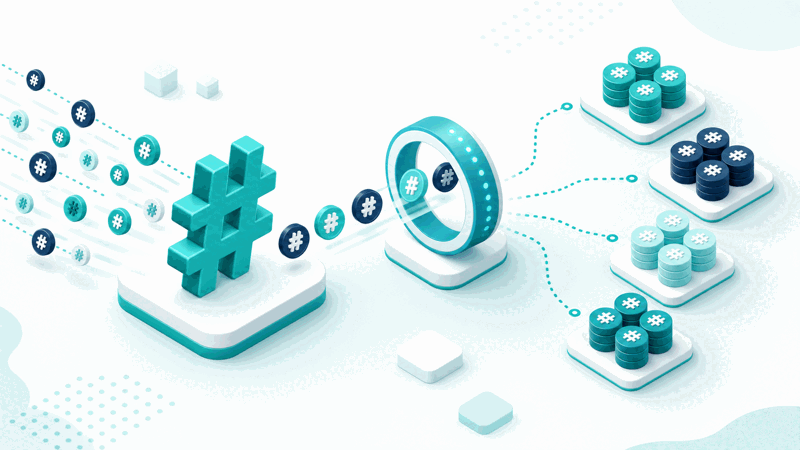 Hashtags and their counts shown at a glance