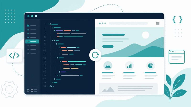 Online HTML editor with a live preview of the rendered result