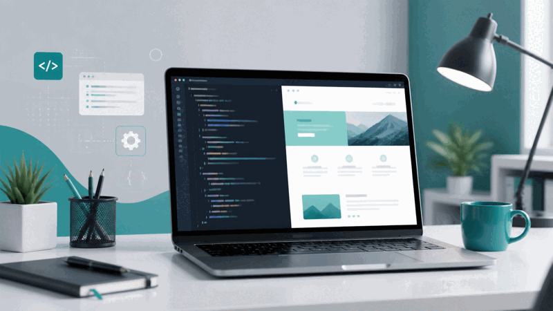 Person learning HTML with instant live preview