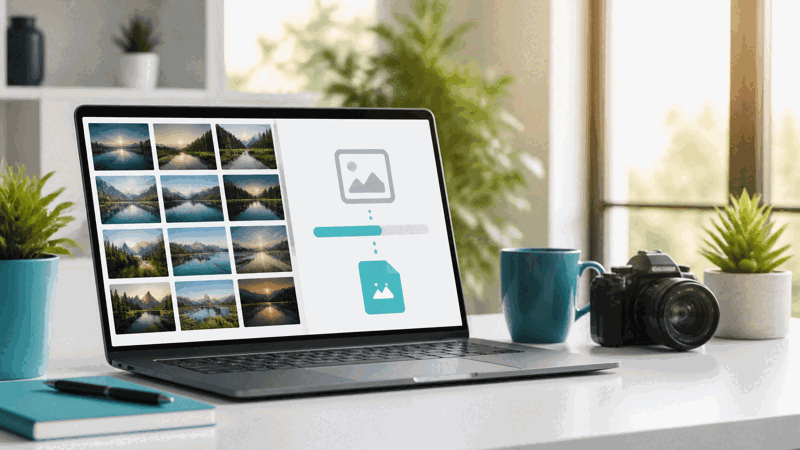 Person converting an image to compact JPG