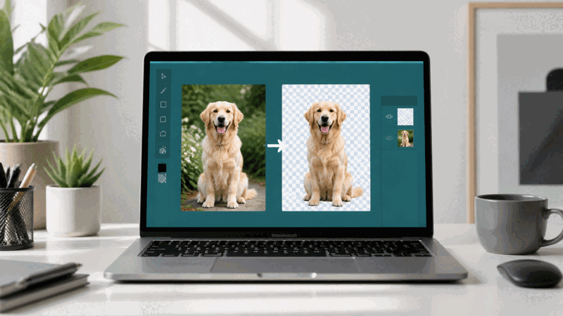 Person converting a JPG to PNG for transparency support