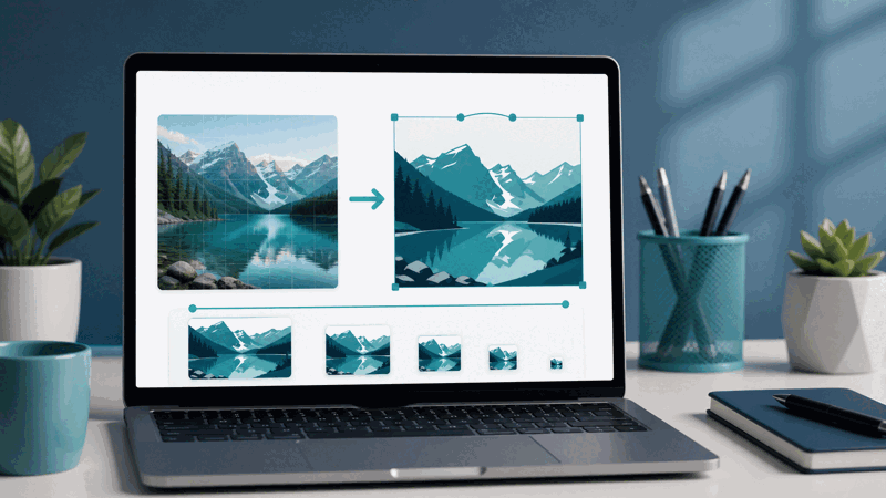 Person vectorising a simple logo to a scalable SVG