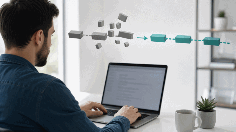 A developer making a URL slug