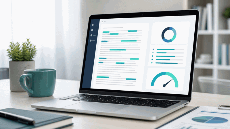Content creator checking keyword density to avoid stuffing