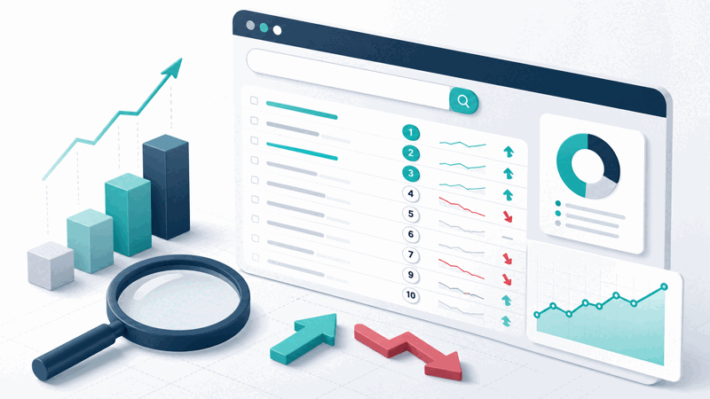 A keyword ranking position shown as a guide