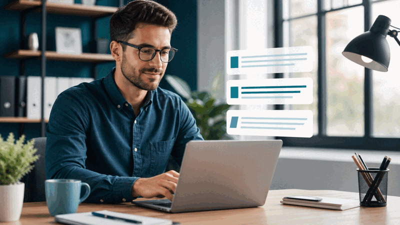 A professional making a LinkedIn post stand out