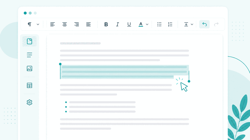 Online text editor open in a browser ready for writing