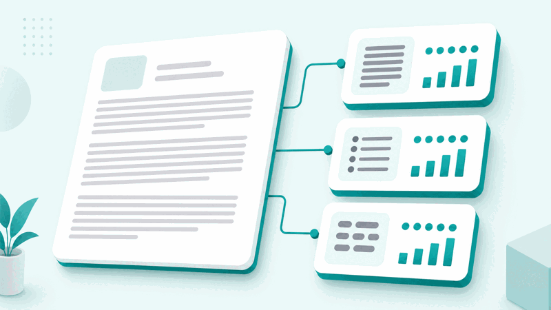 Paragraphs, sentences and words counted at a glance