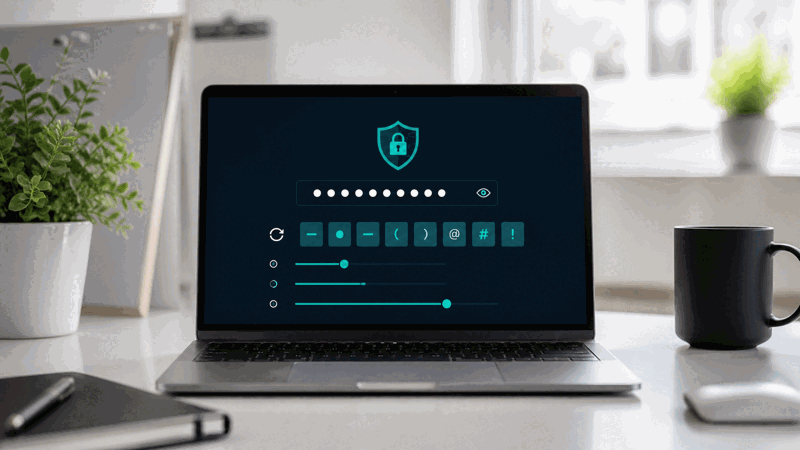 Person generating strong unique passwords for their accounts