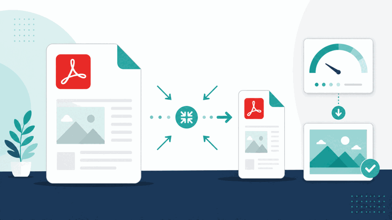 PDF compressor reducing a PDF's file size