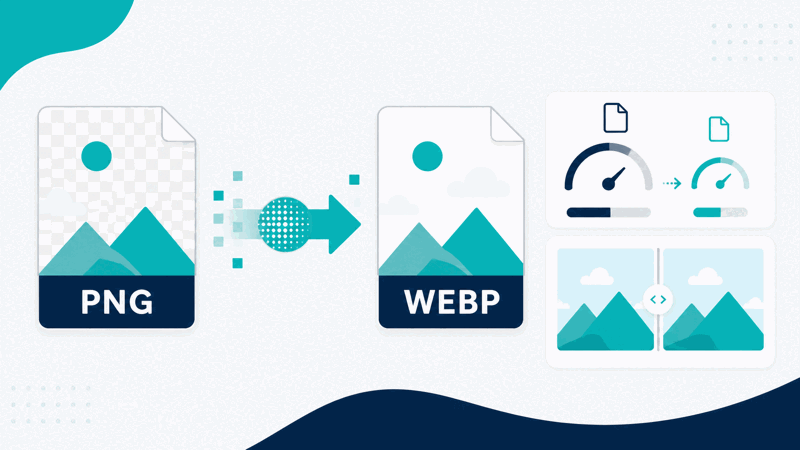 PNG to WebP converter turning a PNG into an efficient WebP