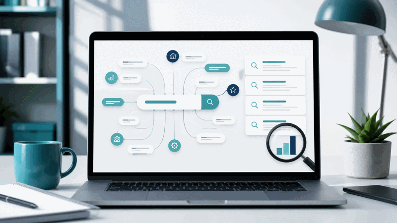 Content creator finding related keywords to enrich content