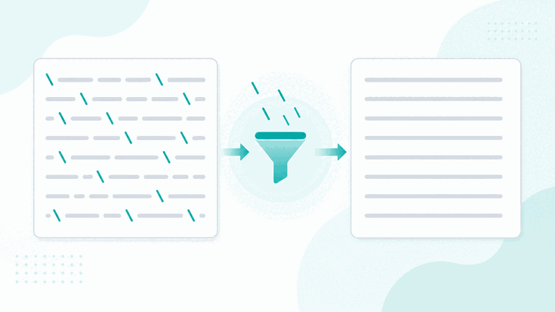 Removing backslashes from text