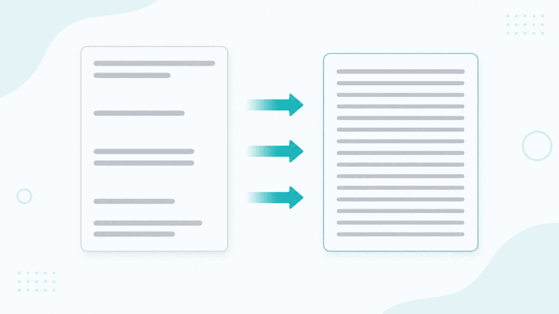 Someone closing up blank rows in text