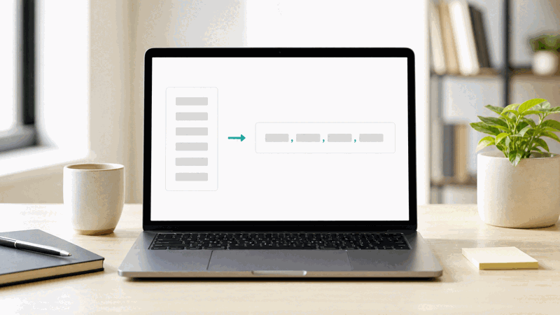 Joining separate lines into a comma list