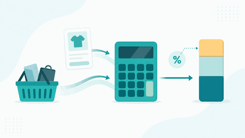 Sales tax calculator showing tax amount and total with tax