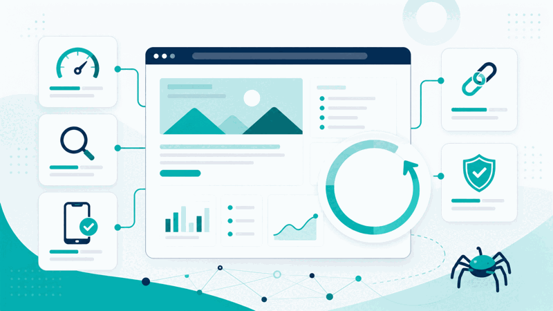 SEO report analysing a website and highlighting aspects to improve