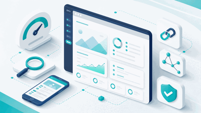 An SEO report showing aspects to review and improve