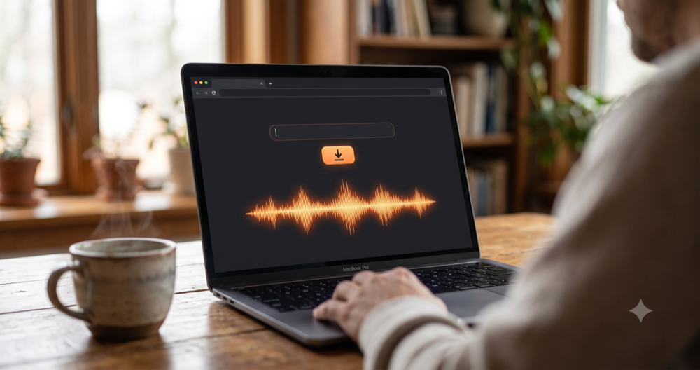 SoundCloud downloader interface converting a track link to MP3