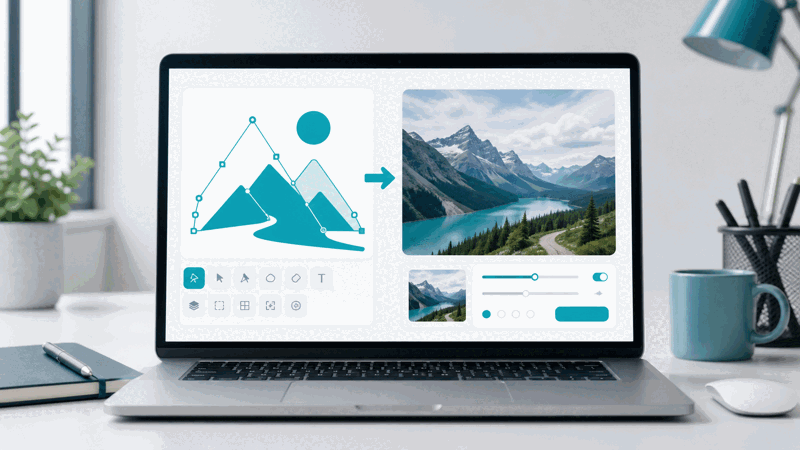 Person converting a scalable SVG to a JPG image