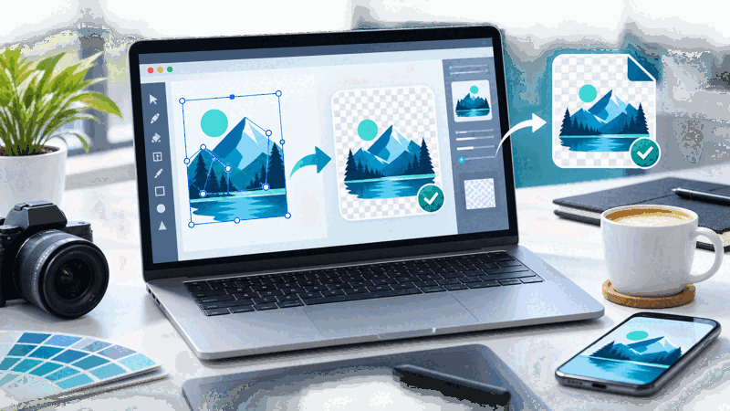 Person converting a scalable SVG to a PNG image