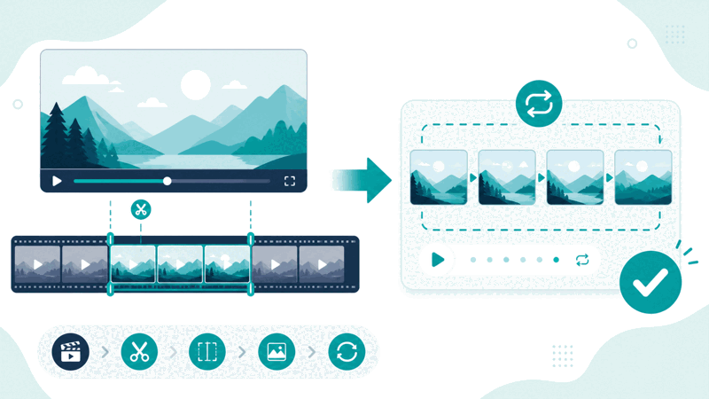 Video to GIF converter turning a clip into an animated GIF