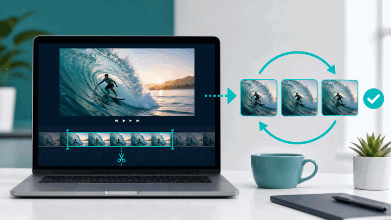 Person making a shareable GIF from a video moment