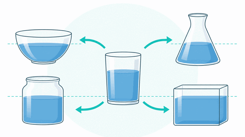Volume converter showing litres, gallons and cups