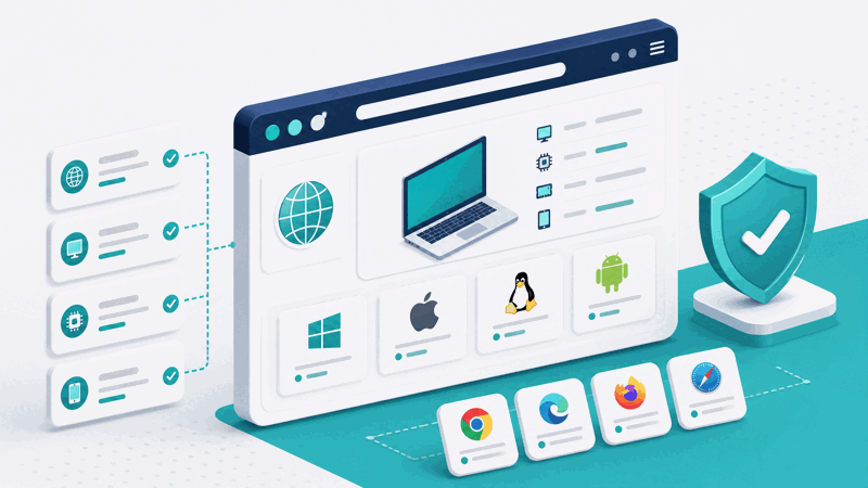 Browser version and user agent details displayed