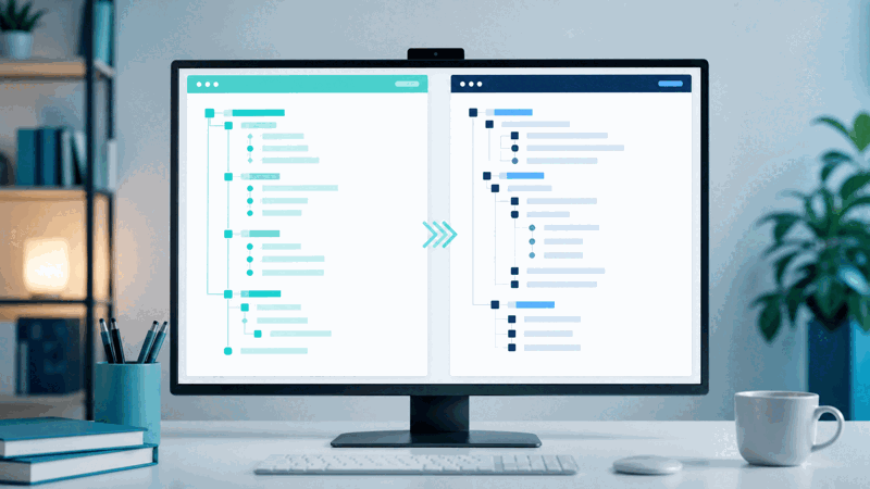 Developer converting XML data into JSON for code